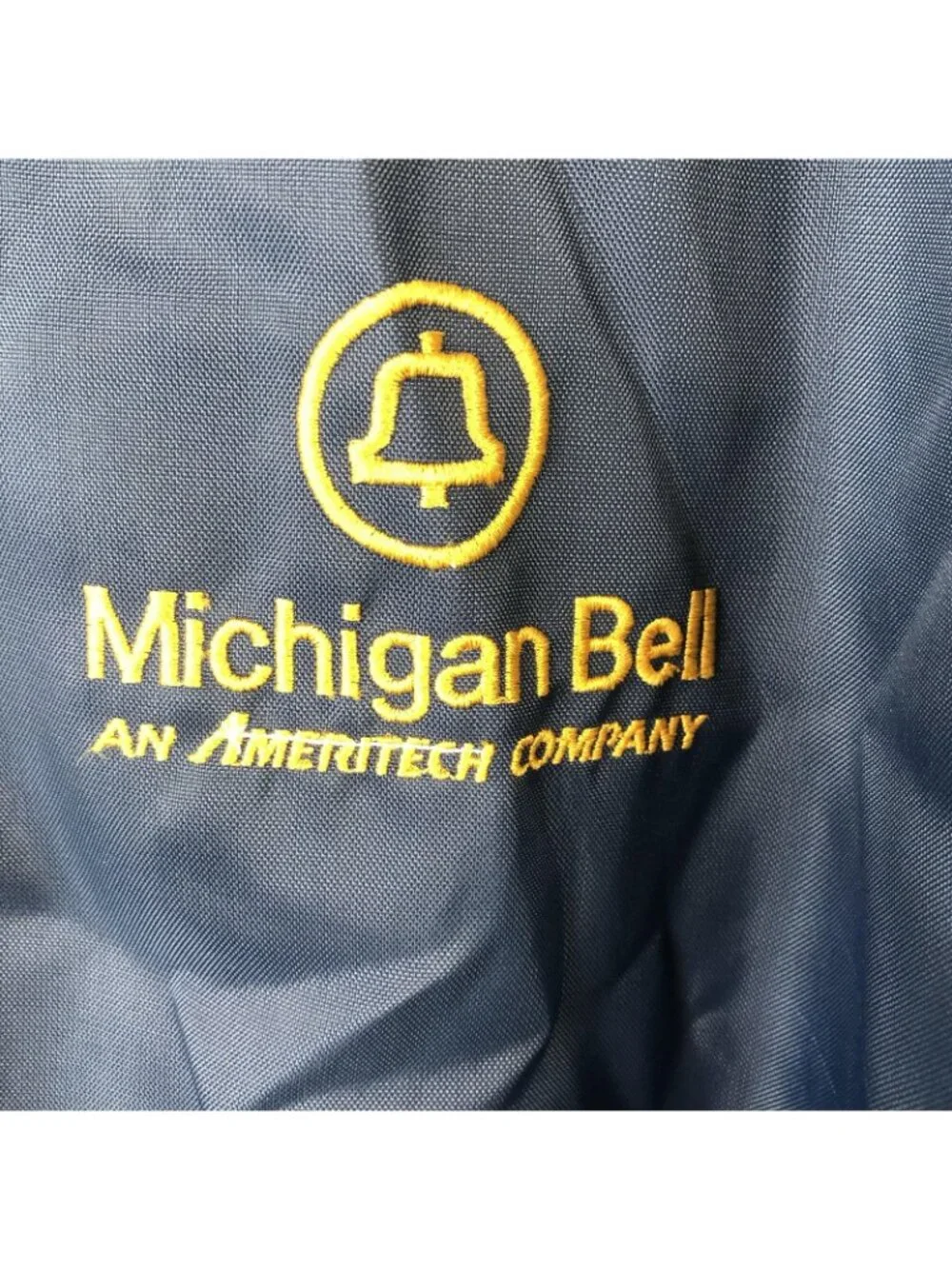 Vintage Michigan Bell Campboree Jacket Mens Large Blue Nylon 1/4 Zip Windbreaker